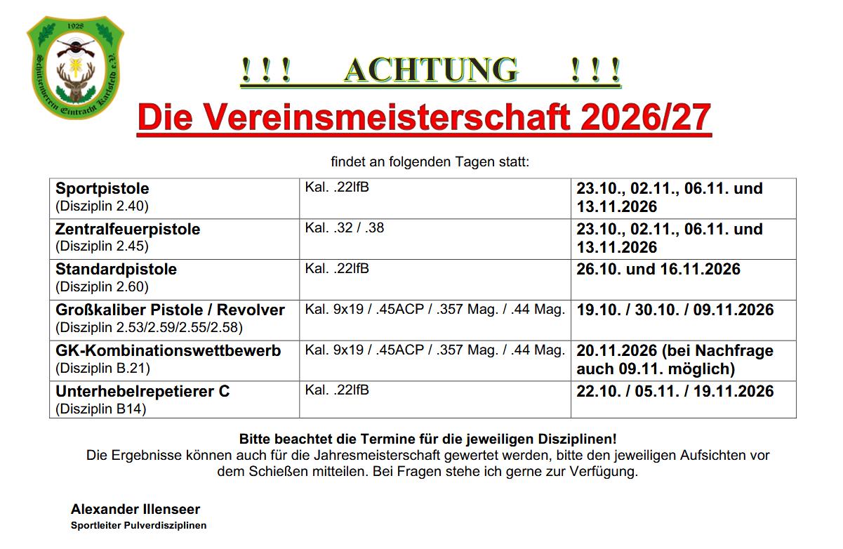 Ausschreibung VM Pulver